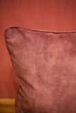 Ox blood worn velvet scatter cushions - 18 inch