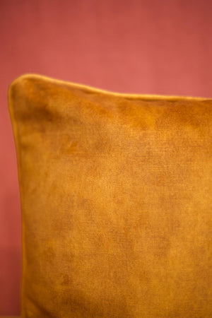 Ground cumin worn velvet scatter cushions - 18 inch