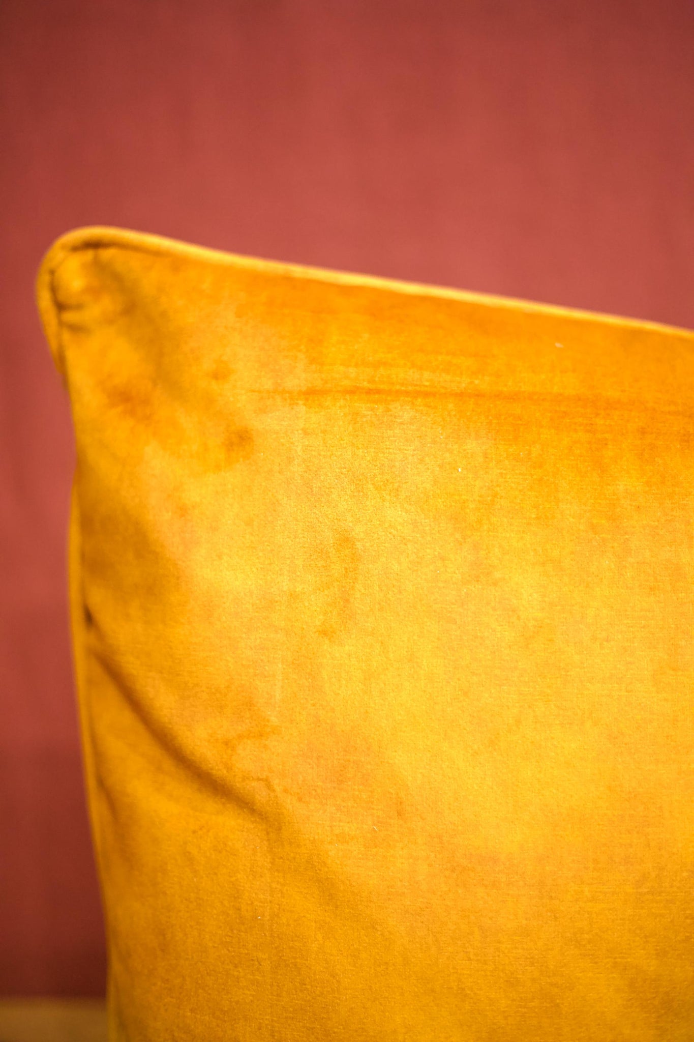 Indian ochre velvet scatter cushions - 20 inch