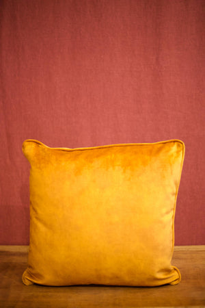 Indian ochre velvet scatter cushions - 18 inch
