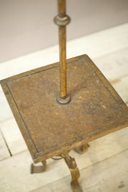 Mid century Spanish gilt metal floor lamp with table - TallBoy Interiors