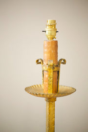 Mid century Spanish gilt metal floor lamp - Bright - TallBoy Interiors
