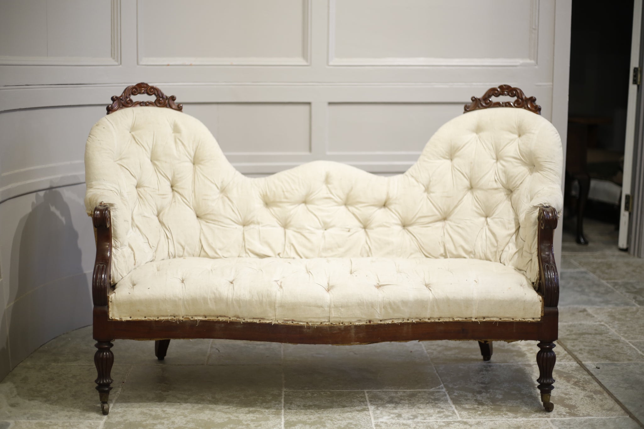 19th century Mahogany framed French sofa - TallBoy Interiors