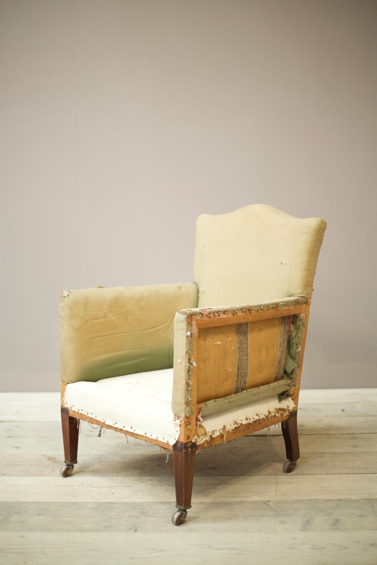 Early 20th century elegant square sided armchair - TallBoy Interiors