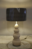 Studio Pottery lamp- Large trinity with brown shade