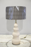 Studio Pottery lamp- Large trinity with brown shade