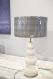 Studio Pottery lamp- Large trinity with brown shade