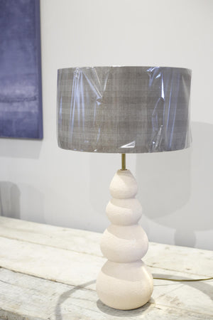 Studio Pottery lamp- Large trinity with brown shade