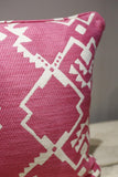 Bold pink geometric cushion- 18 inch