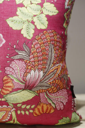 Pink floral print cushion-18inch