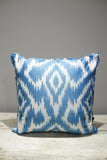 Blue ikat pattern cushion- 18inch