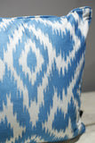 Blue ikat pattern cushion- 18inch