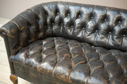 c.1900 buttoned leather chesterfield sofa - TallBoy Interiors