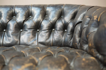 c.1900 buttoned leather chesterfield sofa