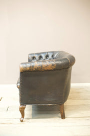 c.1900 buttoned leather chesterfield sofa - TallBoy Interiors