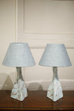Pair of Studio pottery lamps- Blue Twist - TallBoy Interiors