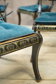 Set of 8 Georgian regency period dining chairs with painted decoration - TallBoy Interiors
