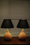 Pair of Studio pottery lamps- Coral Fig - TallBoy Interiors