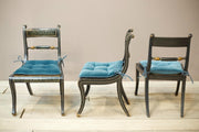 Set of 8 Georgian regency period dining chairs with painted decoration - TallBoy Interiors