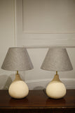Pair of Studio pottery lamps- Sand Fig - TallBoy Interiors