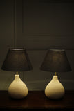 Pair of Studio pottery lamps- Sand Fig - TallBoy Interiors