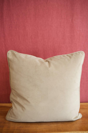 Ecru velvet scatter cushions - 20 inch