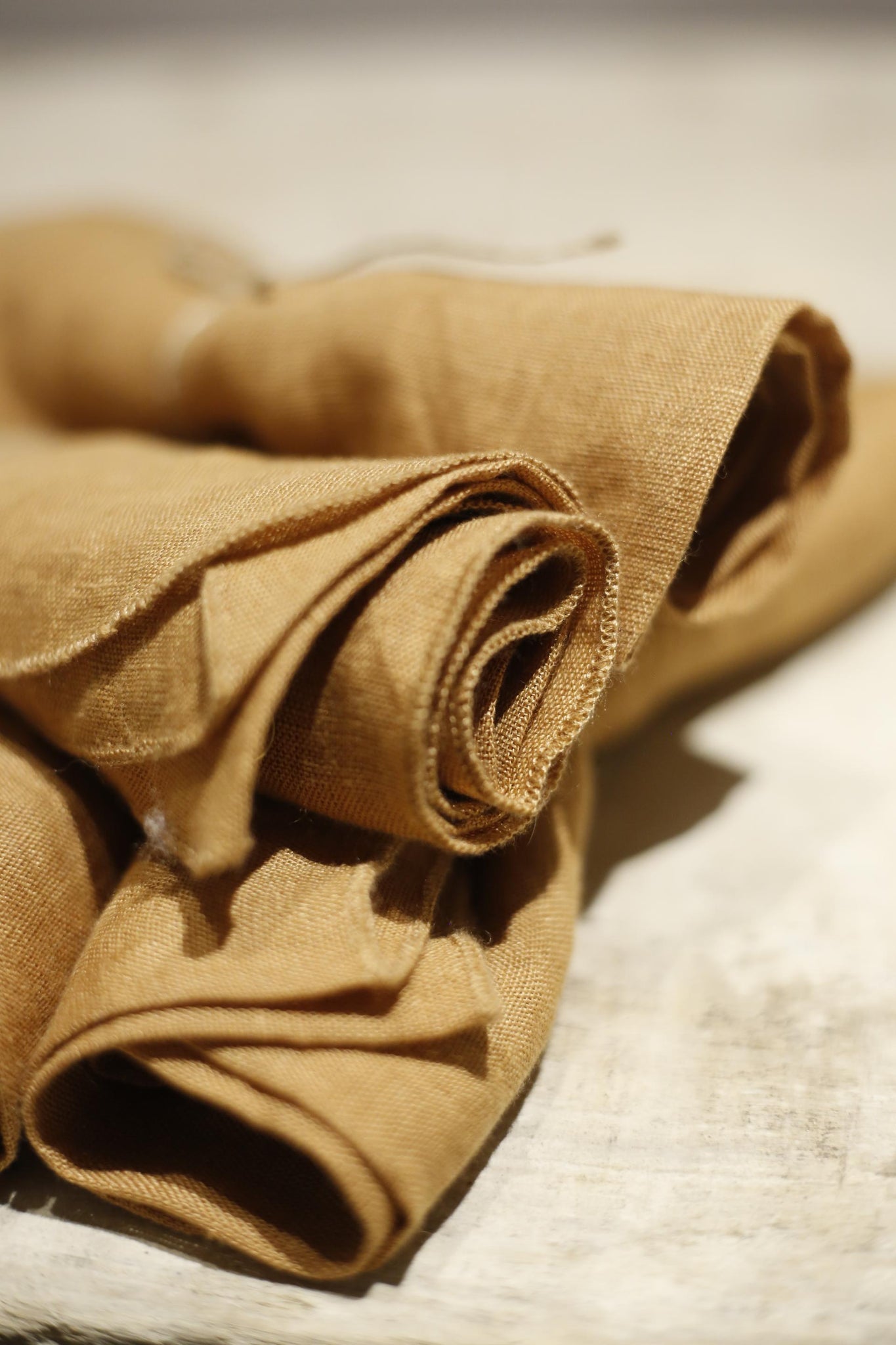 Set of 4 100% linen napkins- Tan