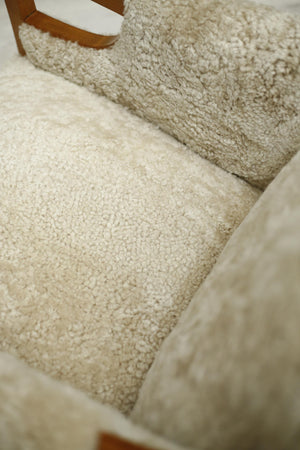 Mid century Scandinavian armchair in sheep wool