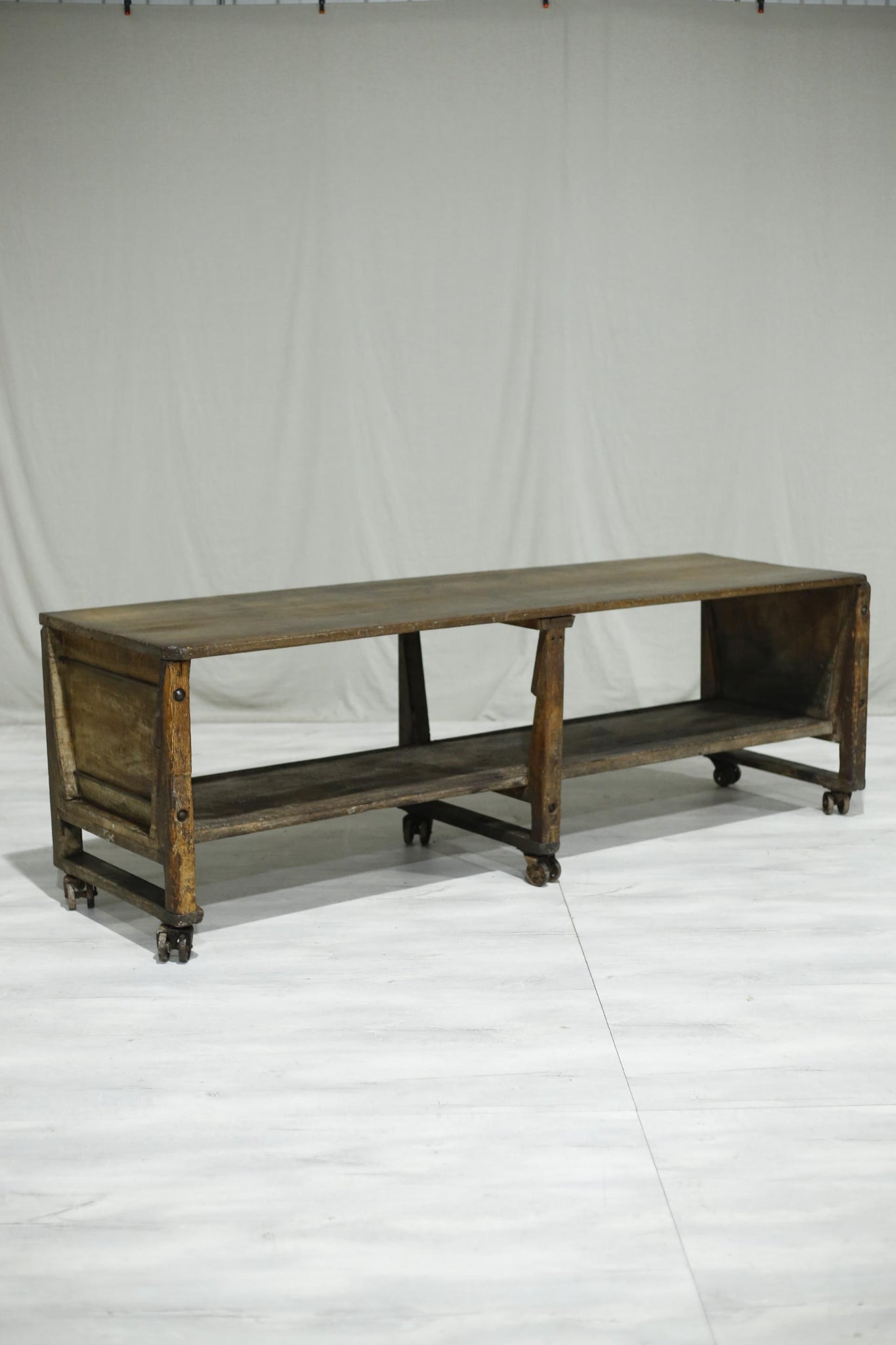 19th century 2.6m oak bakers table
