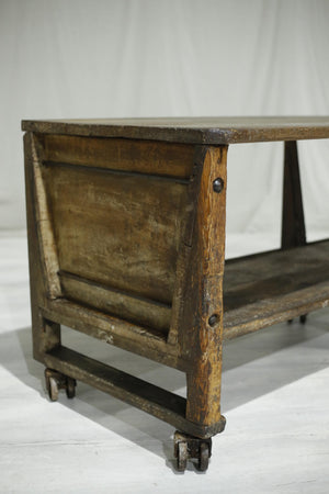 19th century 2.6m oak bakers table