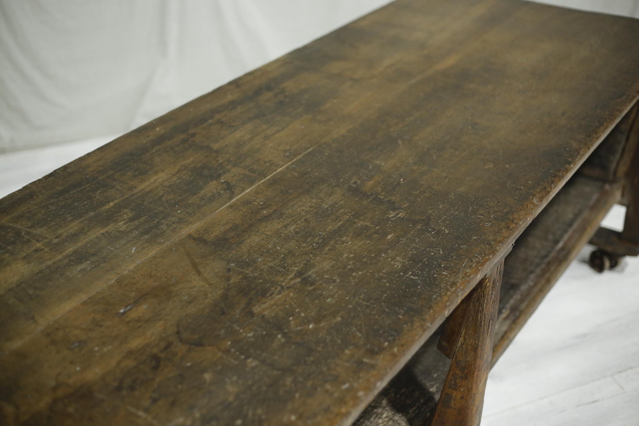 19th century 2.6m oak bakers table