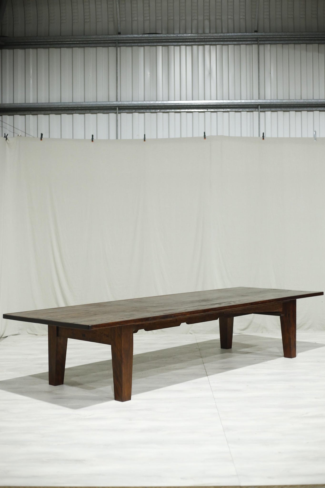 Antique 4m 1940's solid pine dining table