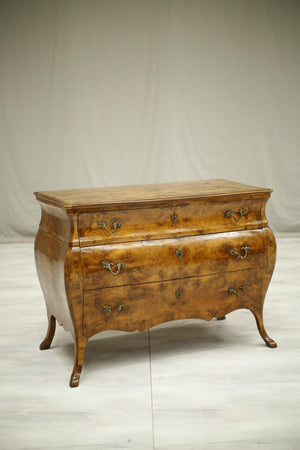 Antique c.1920 Italian burr walnut chest of drawers