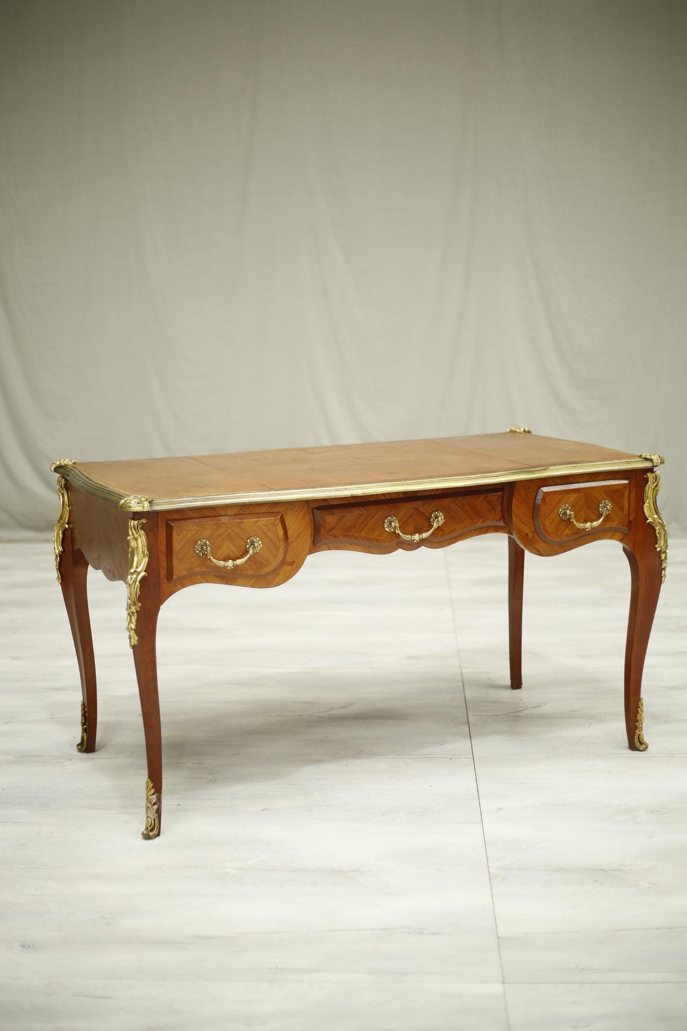 Antique 19th century French empire mahogany and leather desk