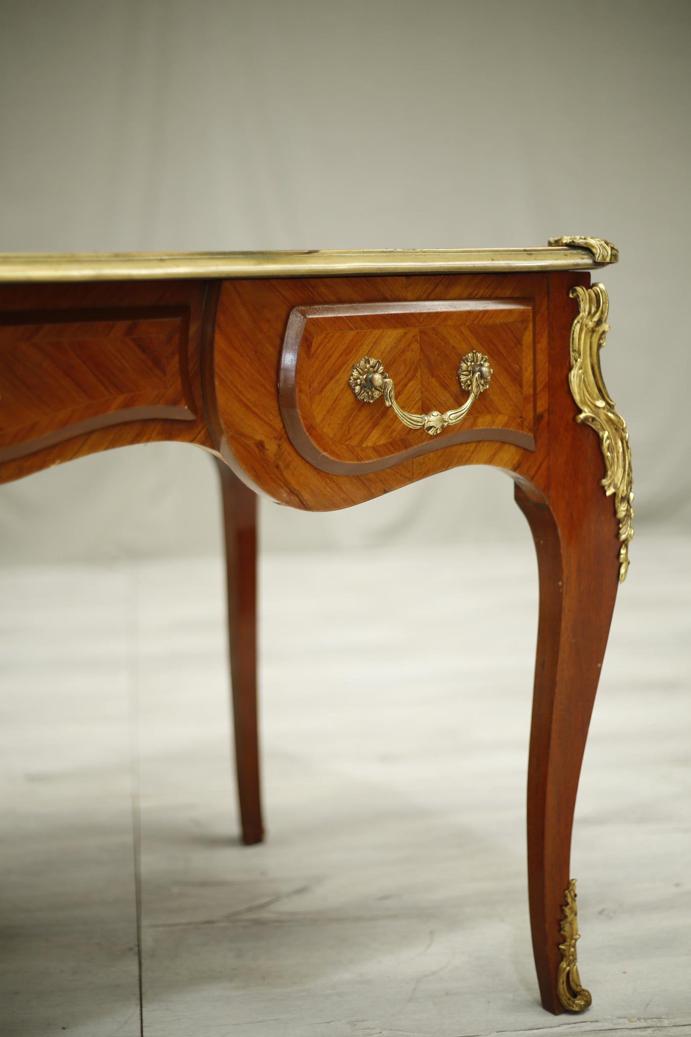 Antique 19th century French empire mahogany and leather desk