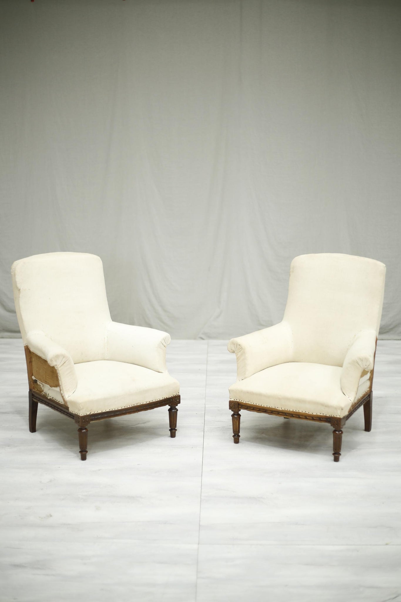 Pair of 19th century French armchairs with carved frames