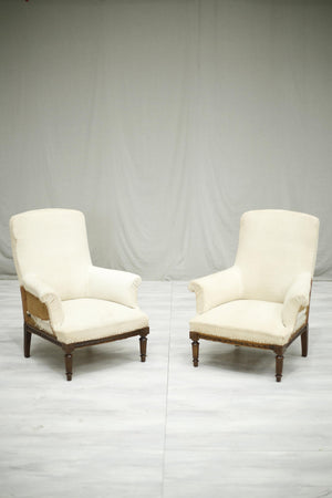 Pair of 19th century French armchairs with carved frames