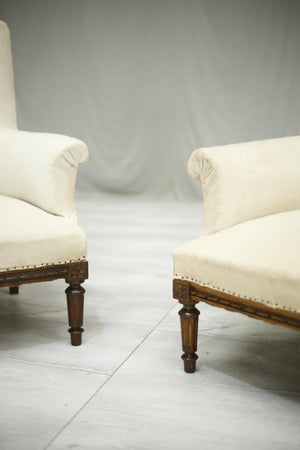 Pair of 19th century French armchairs with carved frames