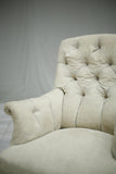 Pair of Napoleon III Buttoned square backed armchairs No2