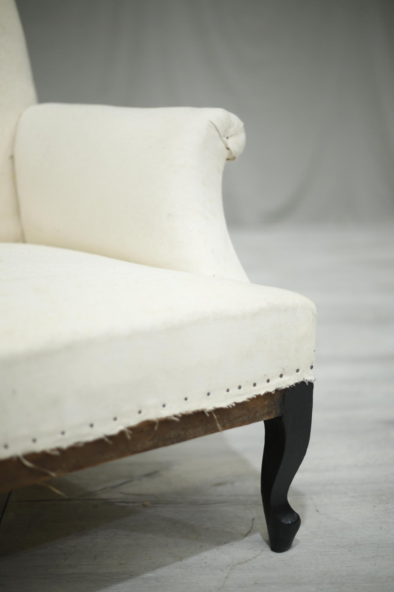 Single Napoleon III Scroll back armchair