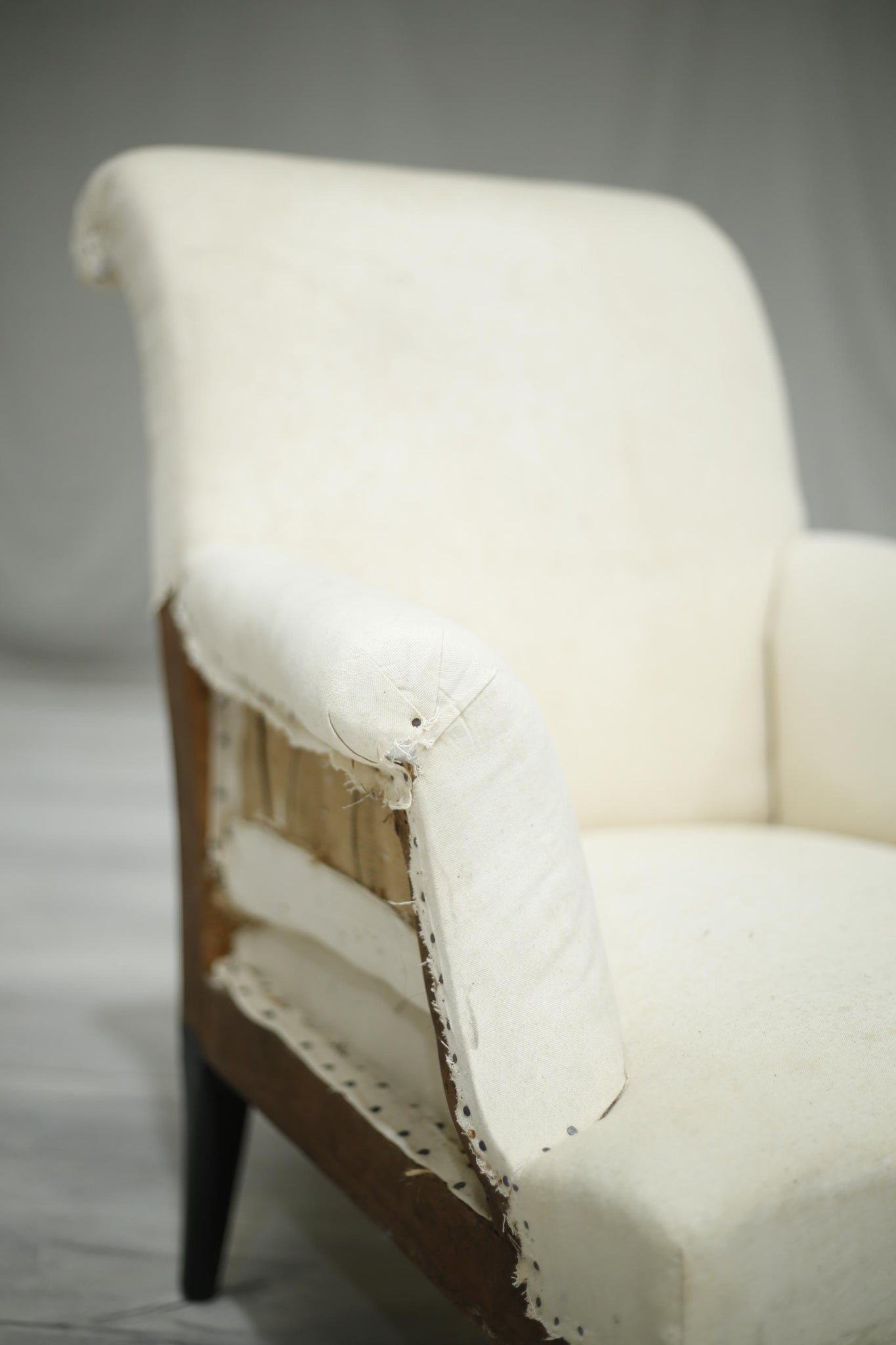 Single Napoleon III Scroll back armchair