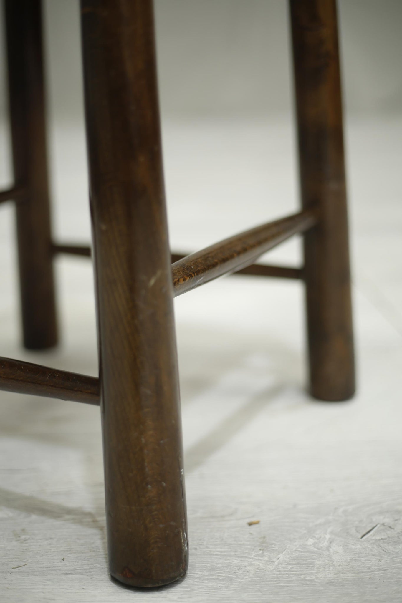 Mid century French rush seated stool