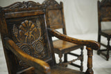 Set of 6 17th century style oak dining chairs