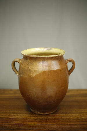 Early 20th century yellow glazed confit pot