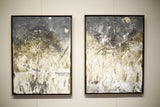 Pair of Mixed media paintings untitled by Dorlie Fuchs - TallBoy Interiors