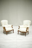 Pair of 19th century Curved back armchair with carved frame