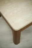 Mid century Oak and travertine stone coffee table
