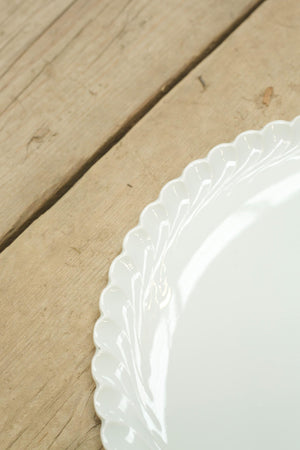 Vintage white porcelain flat serving plates
