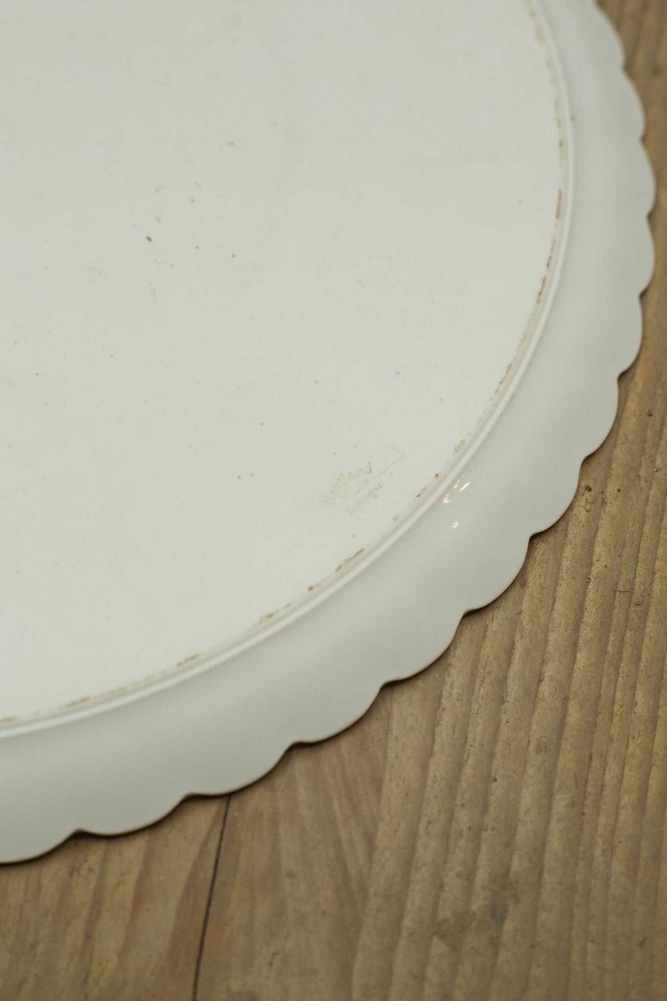 Vintage white porcelain flat serving plates