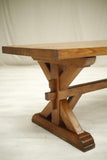 19th century Gothic X frame oak dining table
